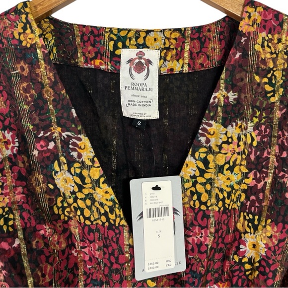 NWT Roopa Pemmaraju Bell-Sleeved Wrap Blouse for Anthropologie Womens Small - Picture 5 of 7